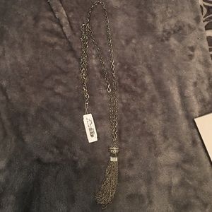New York & Company Silver Tassle Necklace