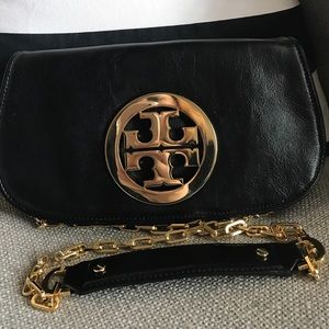 Tory burch Reva leather clutch