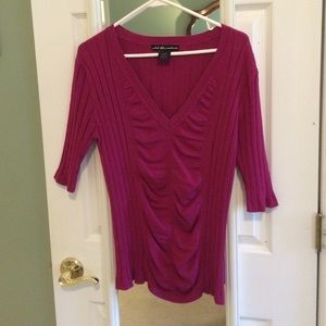 United States Sweaters magenta 3/4 sleeve sweater