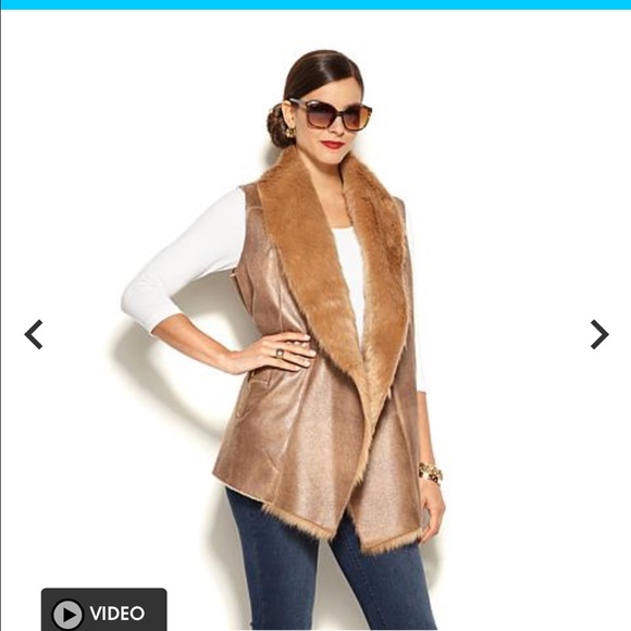 Chelsea & Theodore Jackets & Blazers - Chelsea & Theodore faux fur suede vest