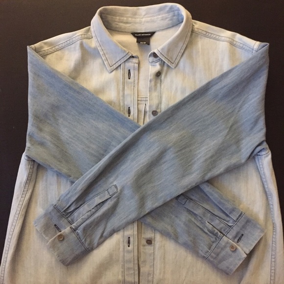 Club Monaco colorblock denim shirt