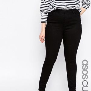 ASOS CURVE Lisbon Mid Rise Jean In Clean Black
