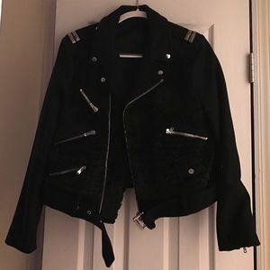 fuax fur moto jacket