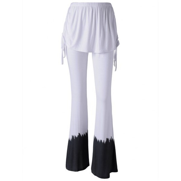 Tie-Dye Flared Pants with skirt