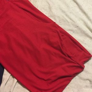 Lularoe TC LEGGINGS-solid red. Made in Indonesia.