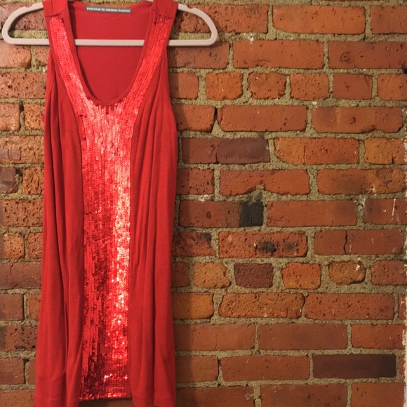 Red sequin detail flapper dress