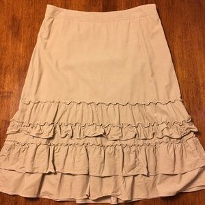 Khaki Corduroy Midi skirt- Ann Taylor LOFT