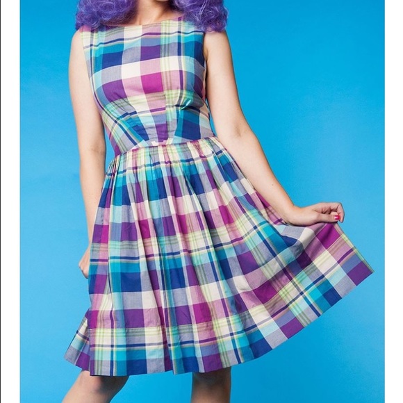 rainbow checkered dress