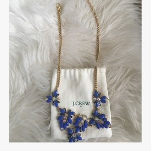 J.Crew gold/blue statement necklace