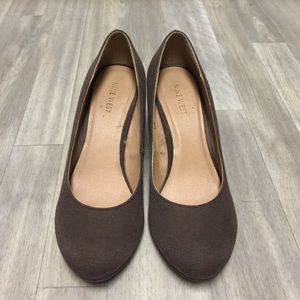 Wedge closed toe heels