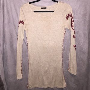 Light brown top dress who burgundy designs