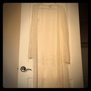 L.A Hearts Long Sleeve Lace Kimono Cardigan