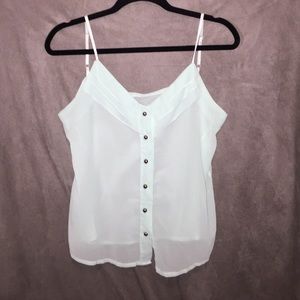 Pale green button down tank top