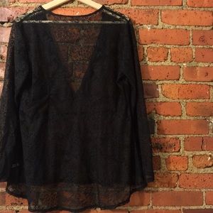 Black long sleeve lace blouse