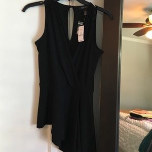Dressy fitted black sleeveless top