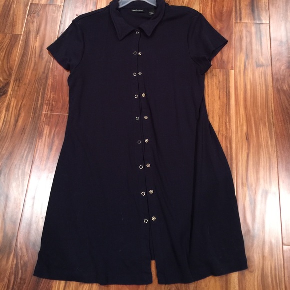 Navy Blue Snap cover up