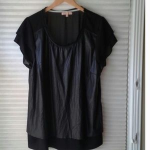 Faux leather top