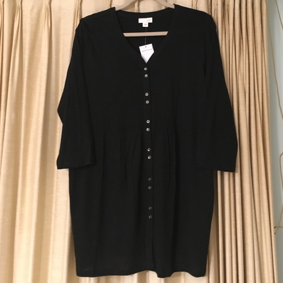 J. Jill 3/4 length sleeve black shirt