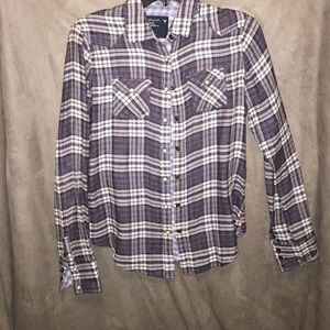 Long sleeved, plaid shirt