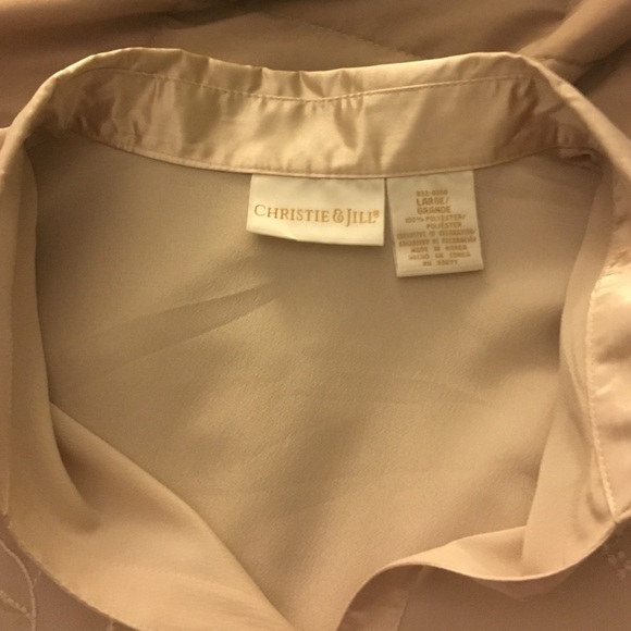 Sheer never worn button up top with accents - Picture 2 of 4