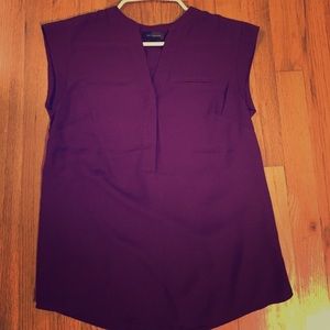 Eggplant capsleeve blouse