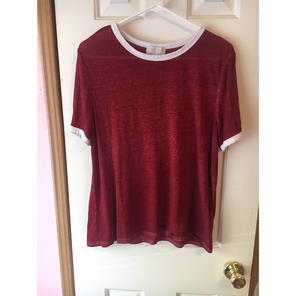 Forever 21 Red Ringer Tee