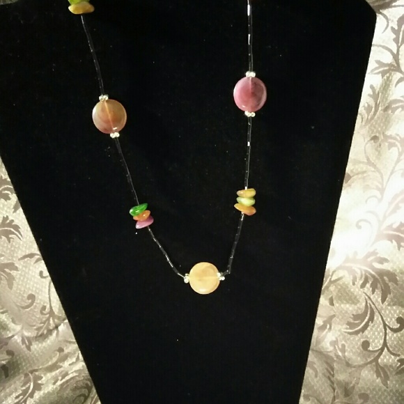 Earth color beaded necklace