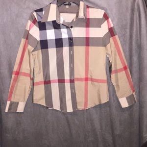 Collared, plaid, button up shirt