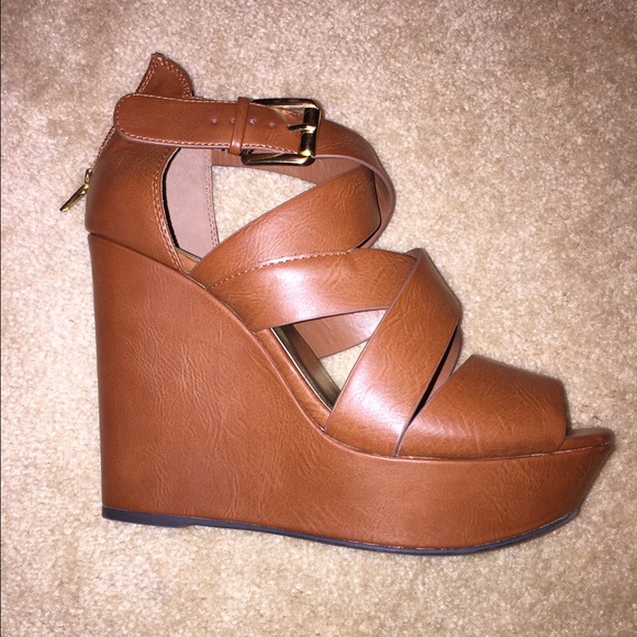 Women's brown wedge heels size 9.5-10