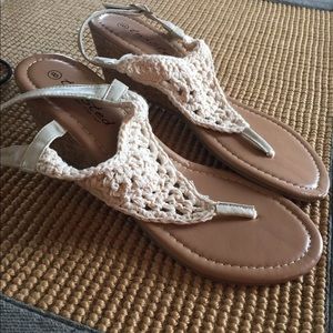 Crocheted sandals. Never worn