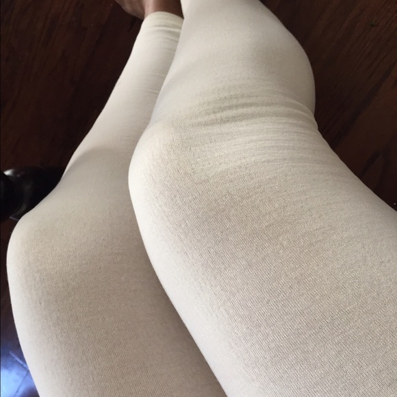 Chic cream fleece lined leggings - Picture 3 of 3