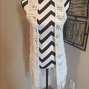 Cream crochet vest