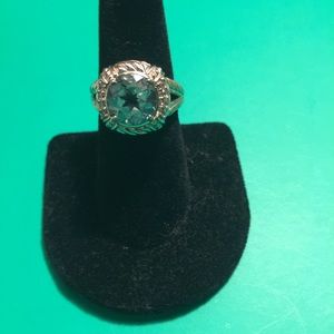 Authentic Judith Ripka blue topaz ring