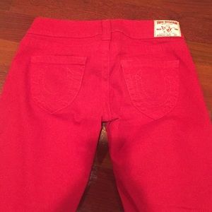 Red Authentic True Religion colored jeans sz 27