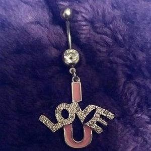 "I LOVE U" BELLY RING
