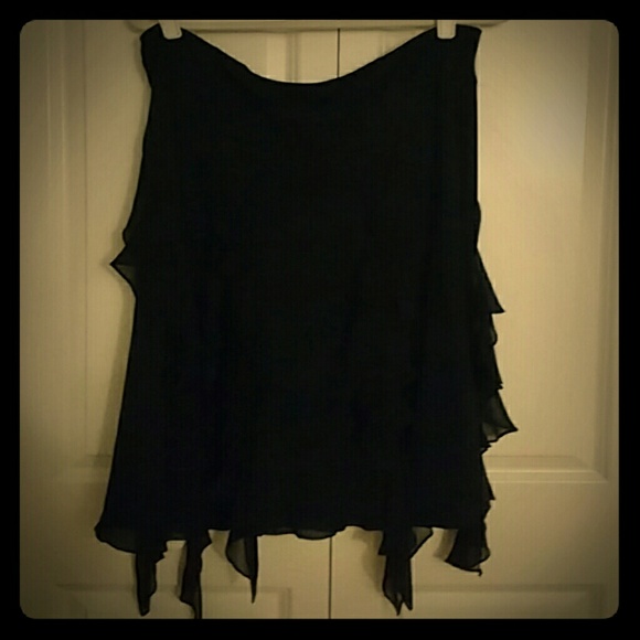 Jones New York Black full length silk skirt