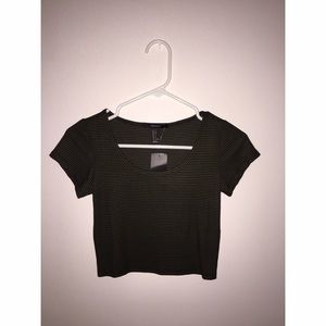 Pin-Striped Crop Top