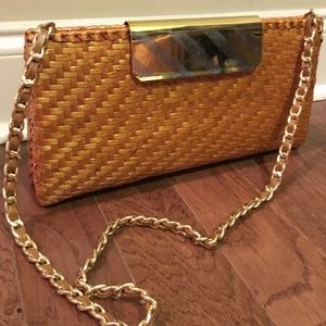 Italian handmade wicker clutch