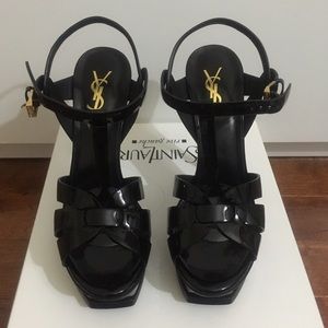 YSL Patent Leather Tribute Sandals