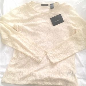 Brand New Liz Claiborne lace long sleeve shirt.