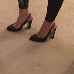 BCBG Black Sling Back Heels