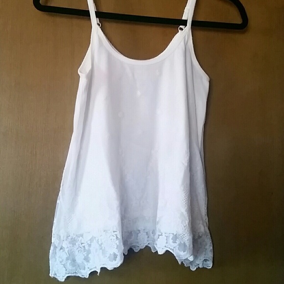 White/Ivory sheer lace tank