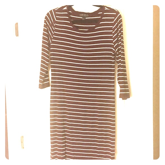 Plus size striped rib dress