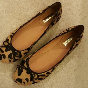 Halogen calf hair flats