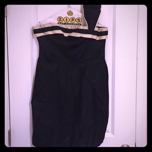 BCBG one shoulder with bow cocktail dress