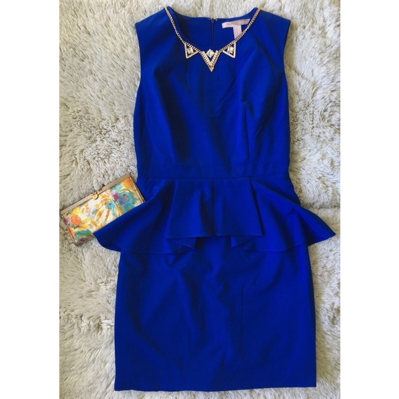 Cobalt blue peplum dress