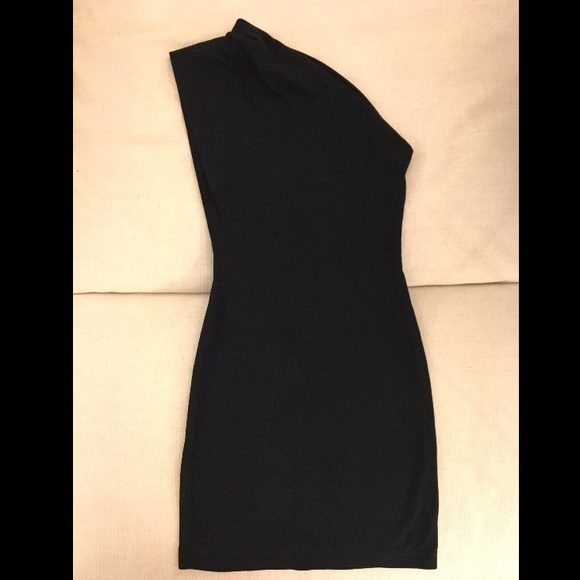 American Apparel One Shoulder Dress Black XS/S - Picture 2 of 4