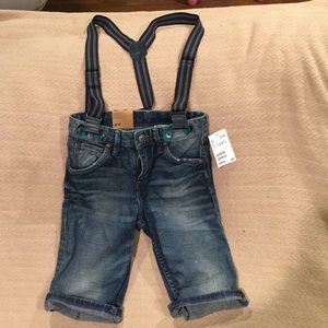H&M Denim Suspender shorts! Boys Size 6-7