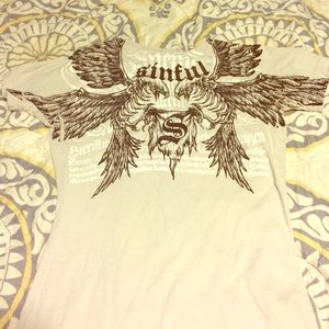 Small beige sinful shirt