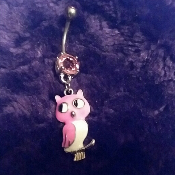 Owl dangle belly ring